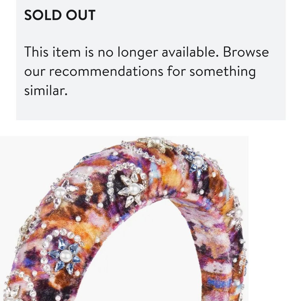 Imitation pearl padded headband deepa gurnani - Picture 2 of 5